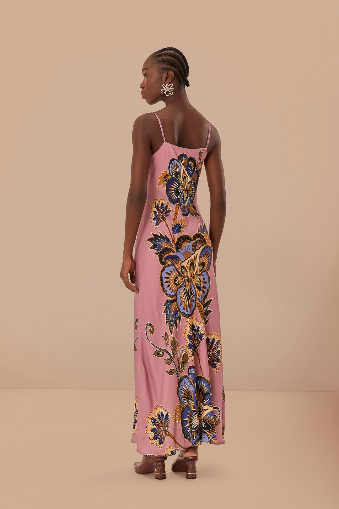 Pink Maxi Floral LENZING™ ECOVERO™ Viscose Slip Maxi Dress