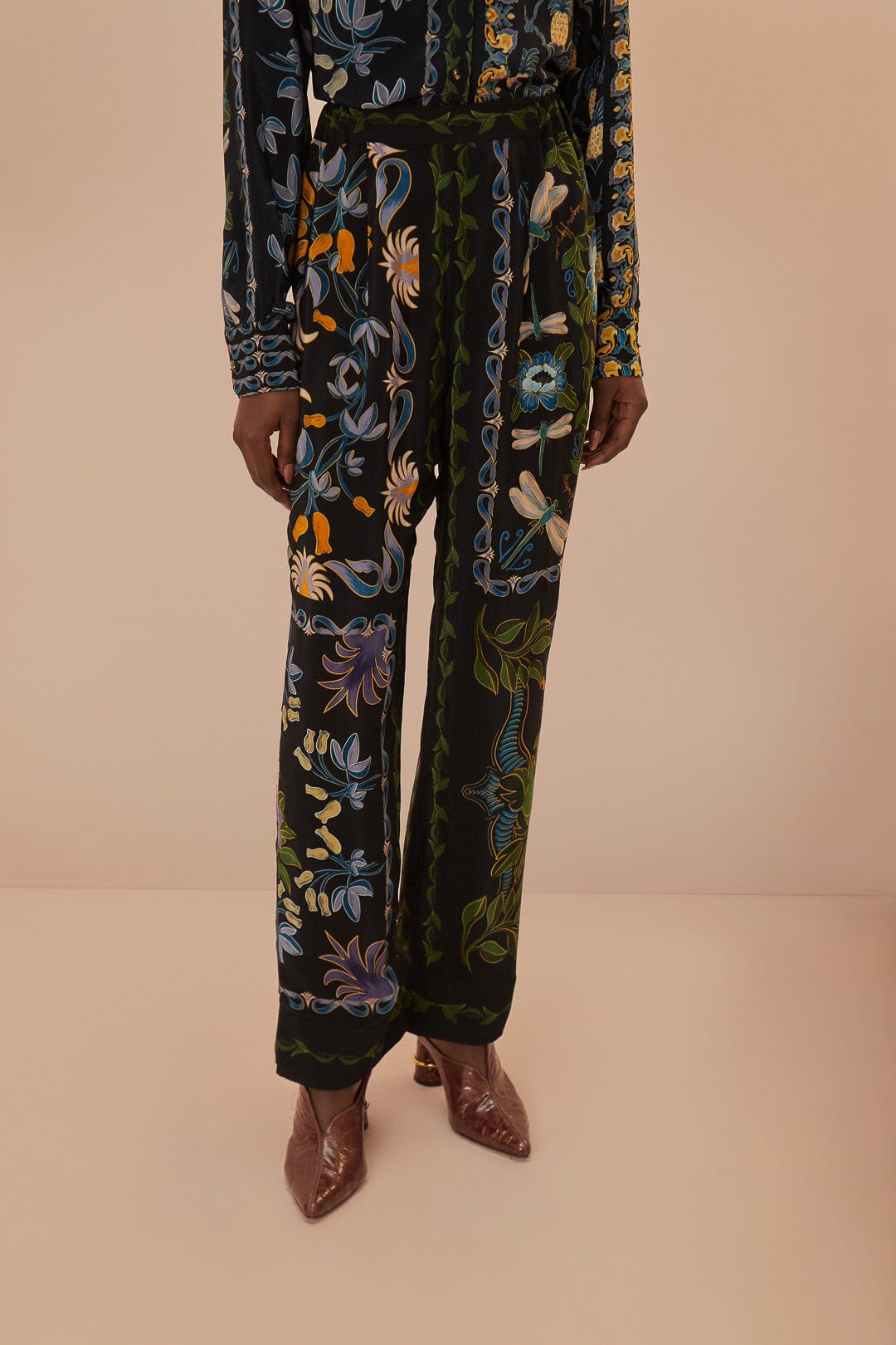 Black Winter Garden Pajama Pants