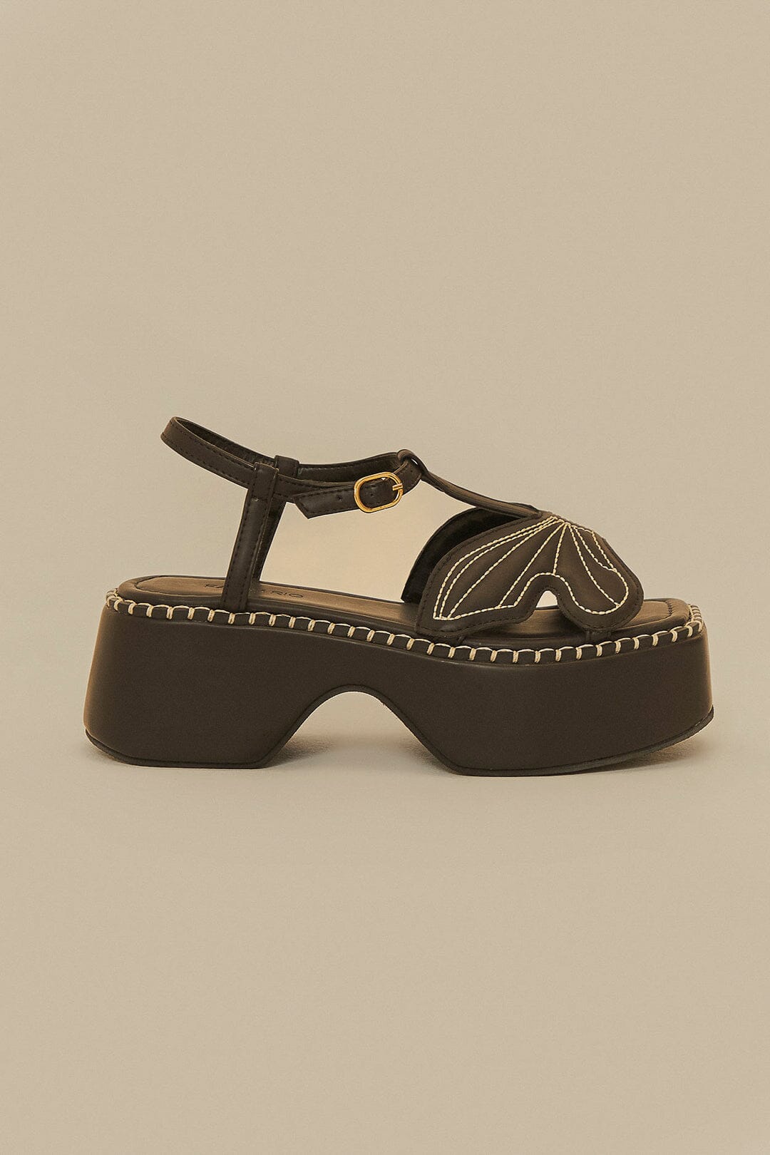 Black Butterfly Flatform Sandal