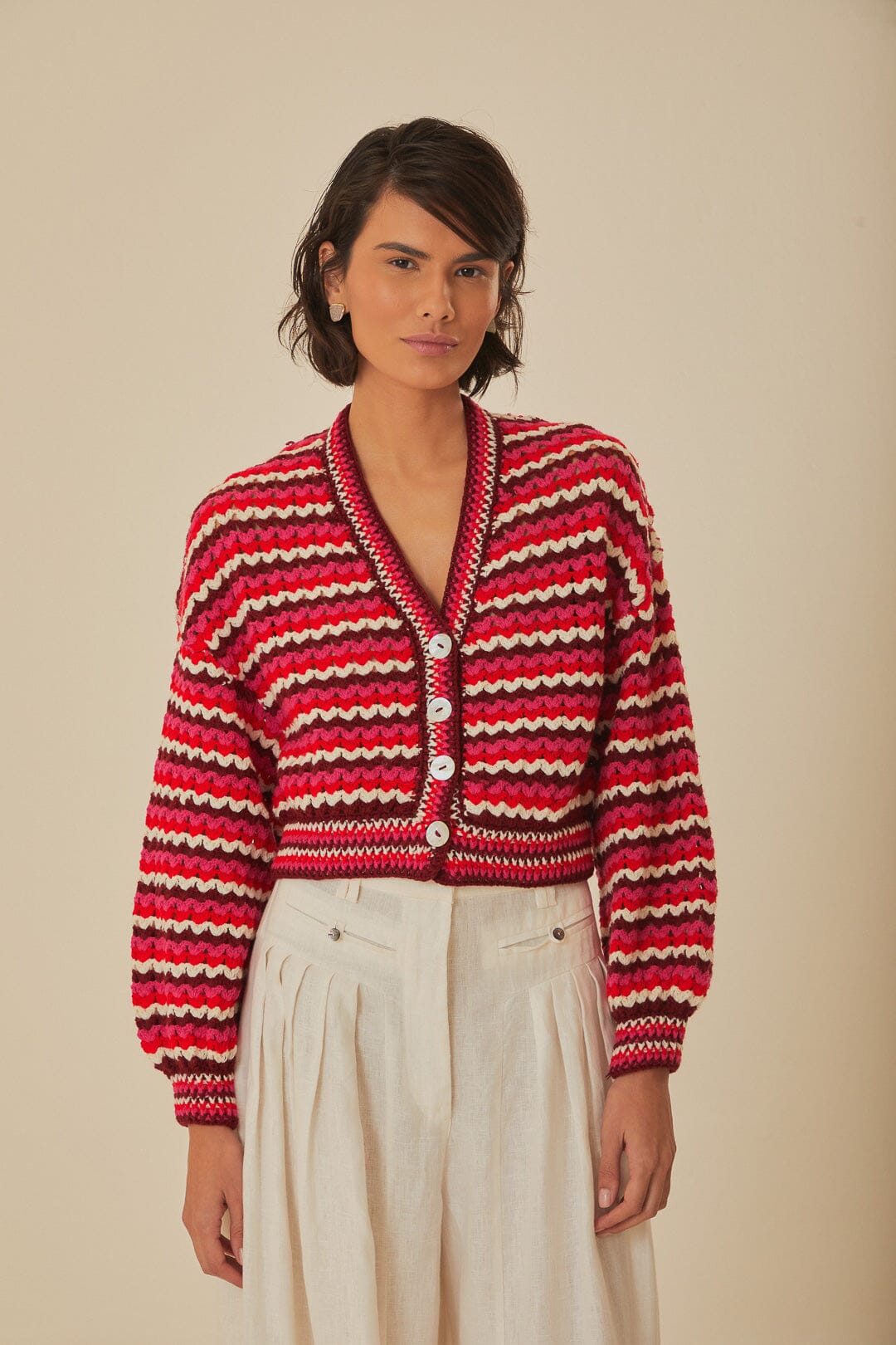 Colorful Stripes Crochet Cardigan