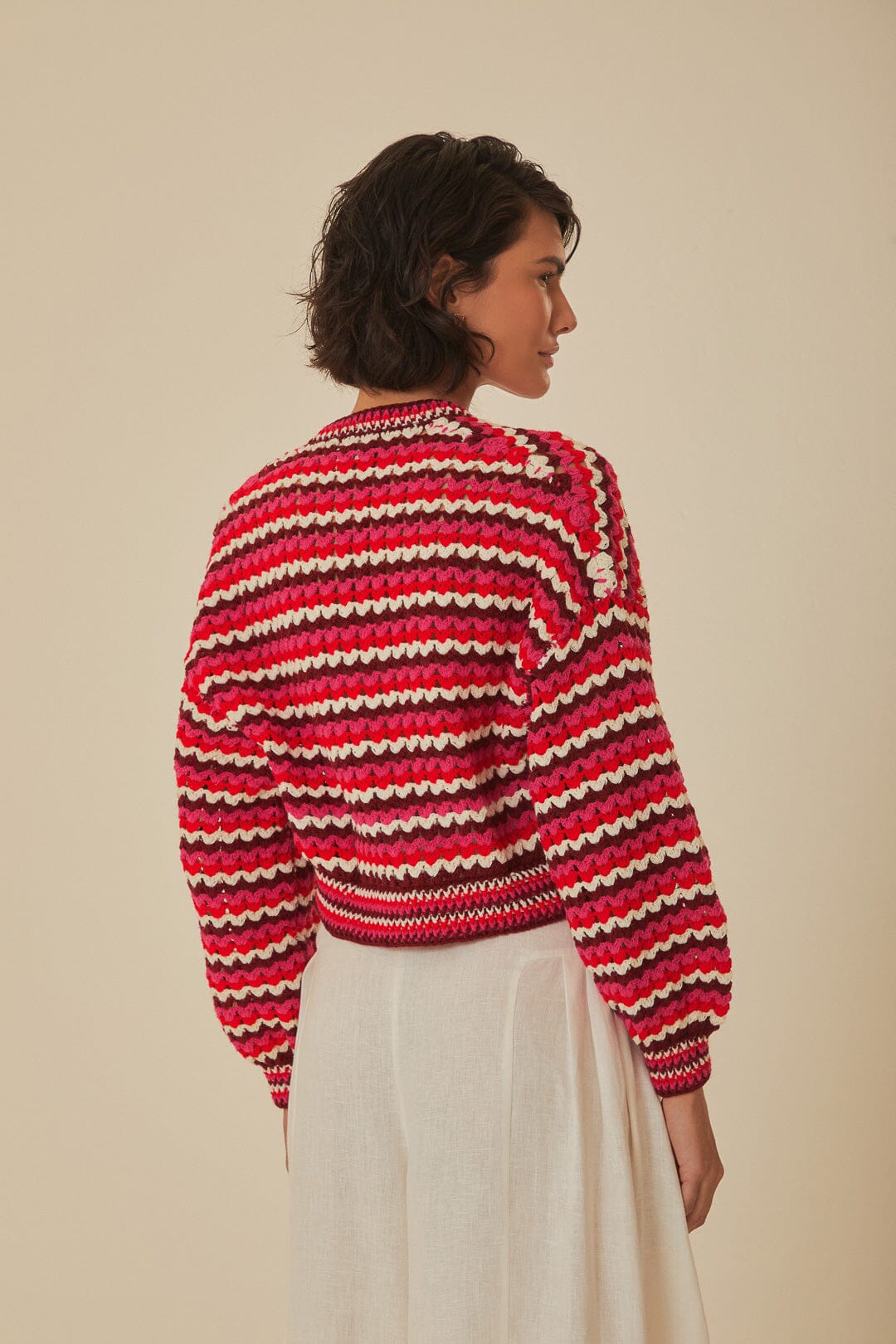Colorful Stripes Crochet Cardigan