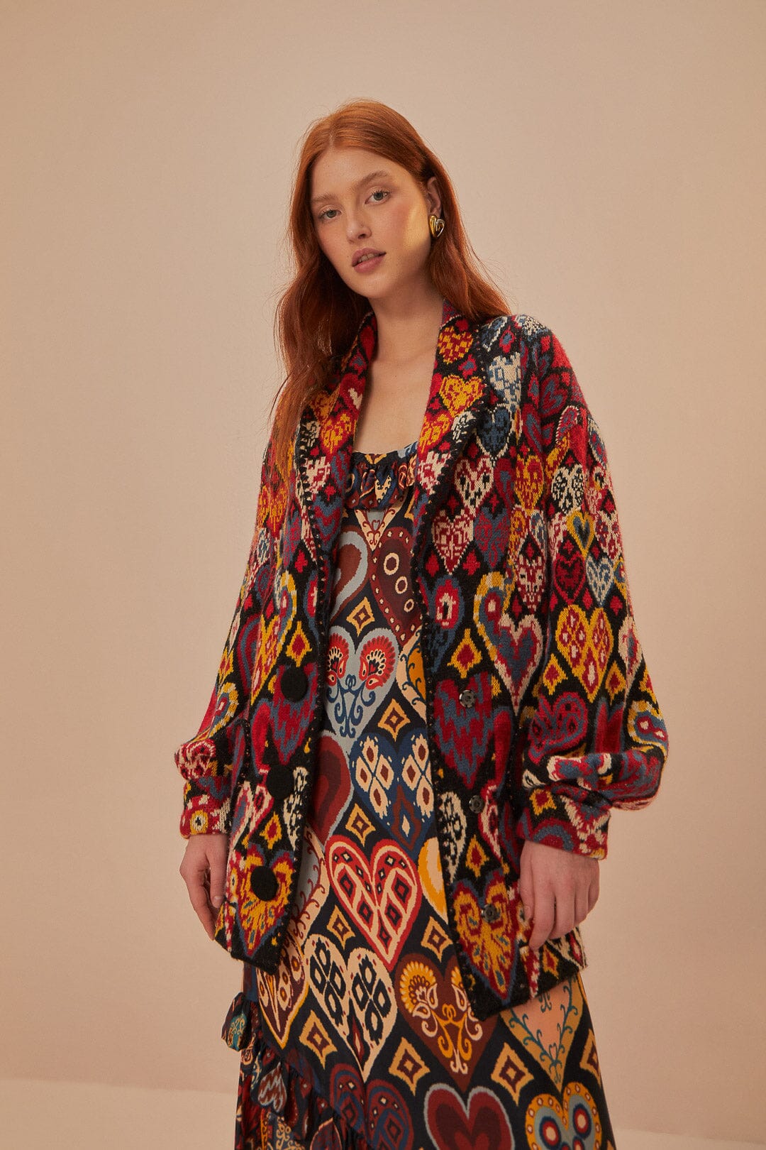 Hearts Ikat Knit Blazer