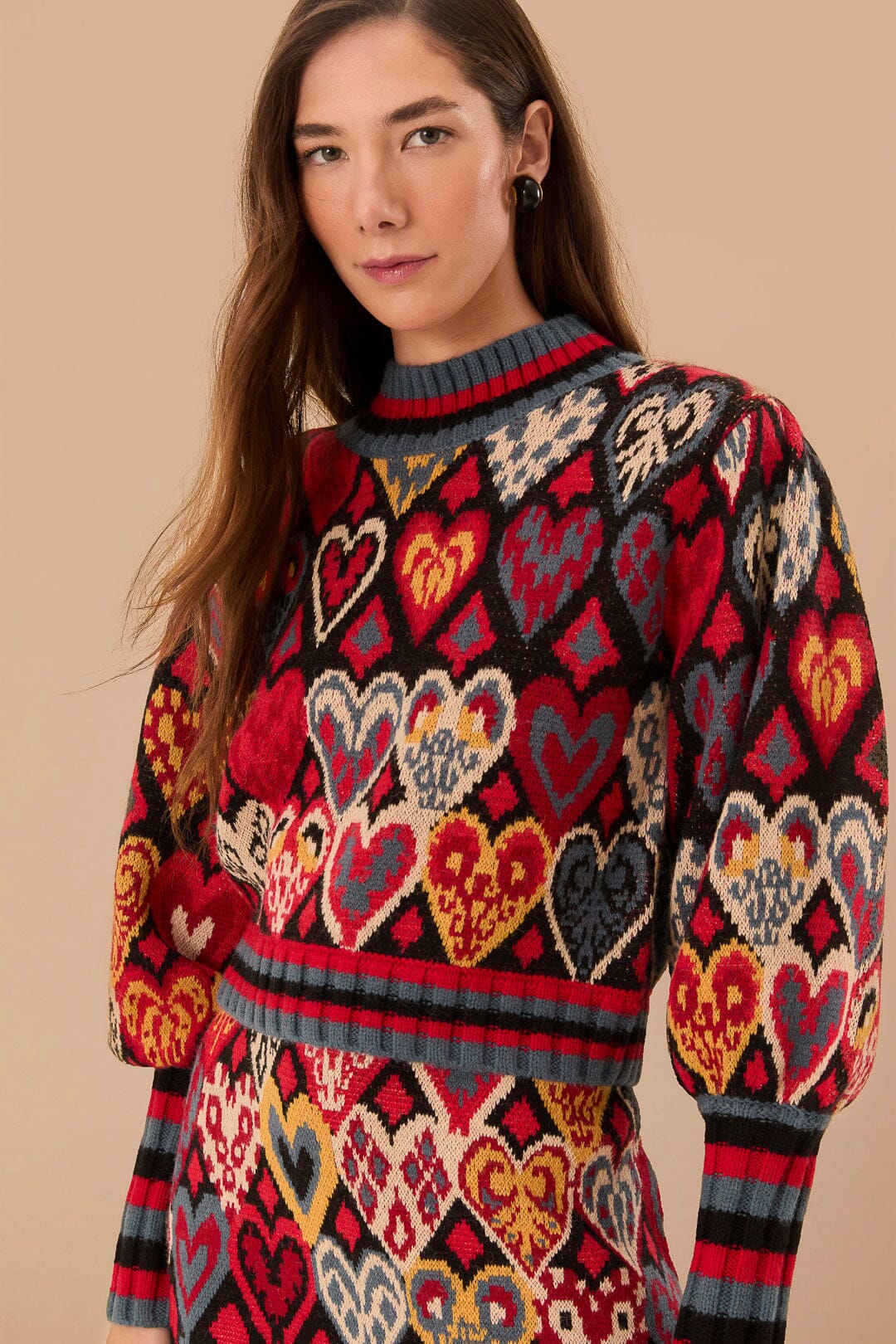 Black Hearts Ikat Knit Sweater