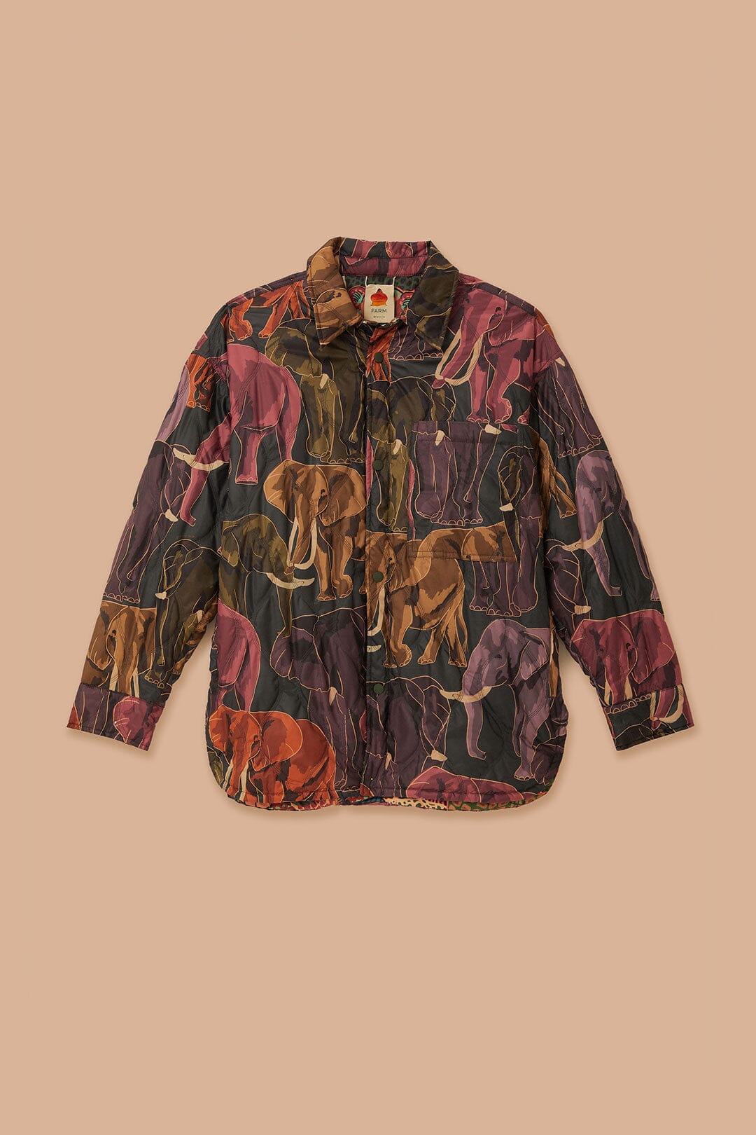 Elephants Reversible Puffer Shirt