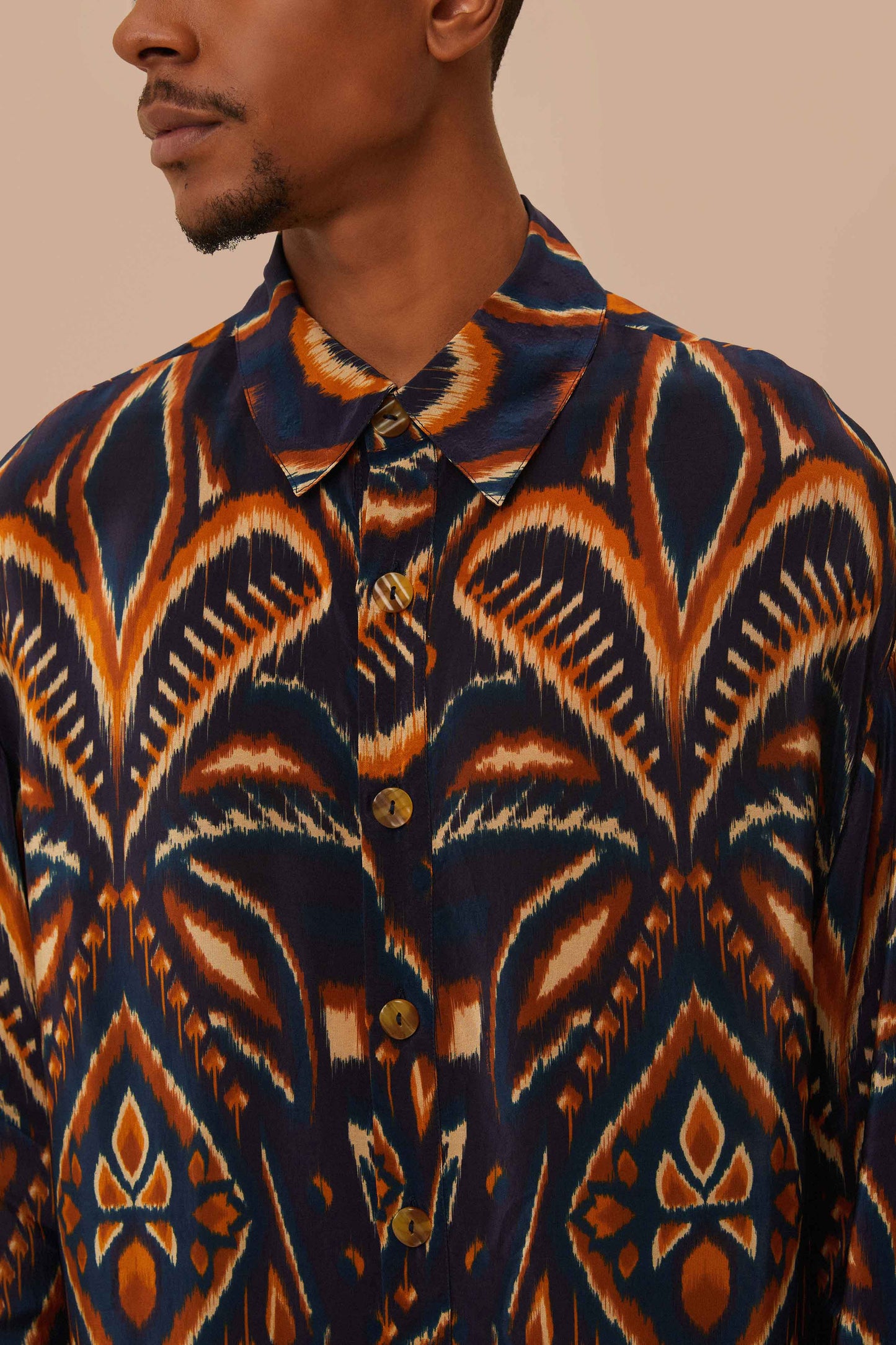 Blue Pineapple Ikat Shirt