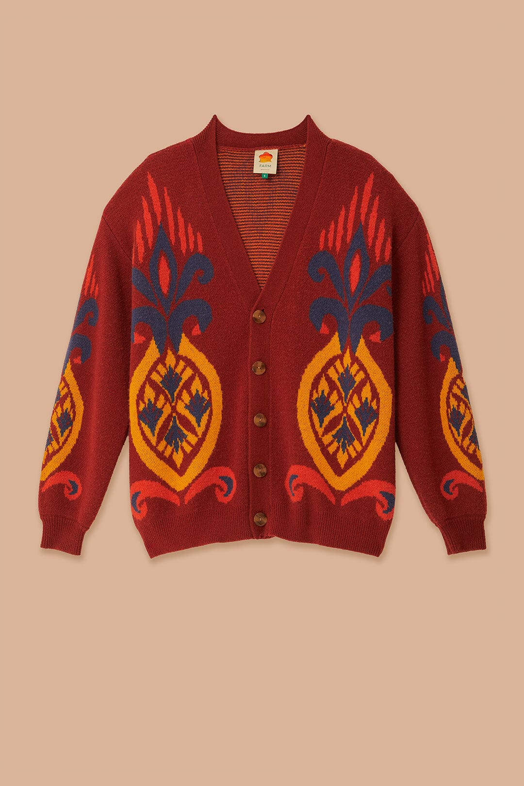 Red Pineapple Knit Cardigan