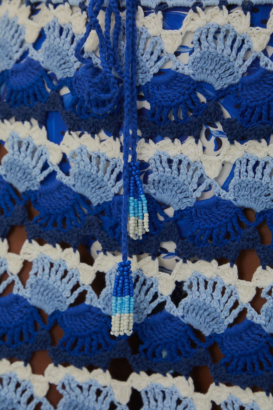 Blue And White Crochet Skirt