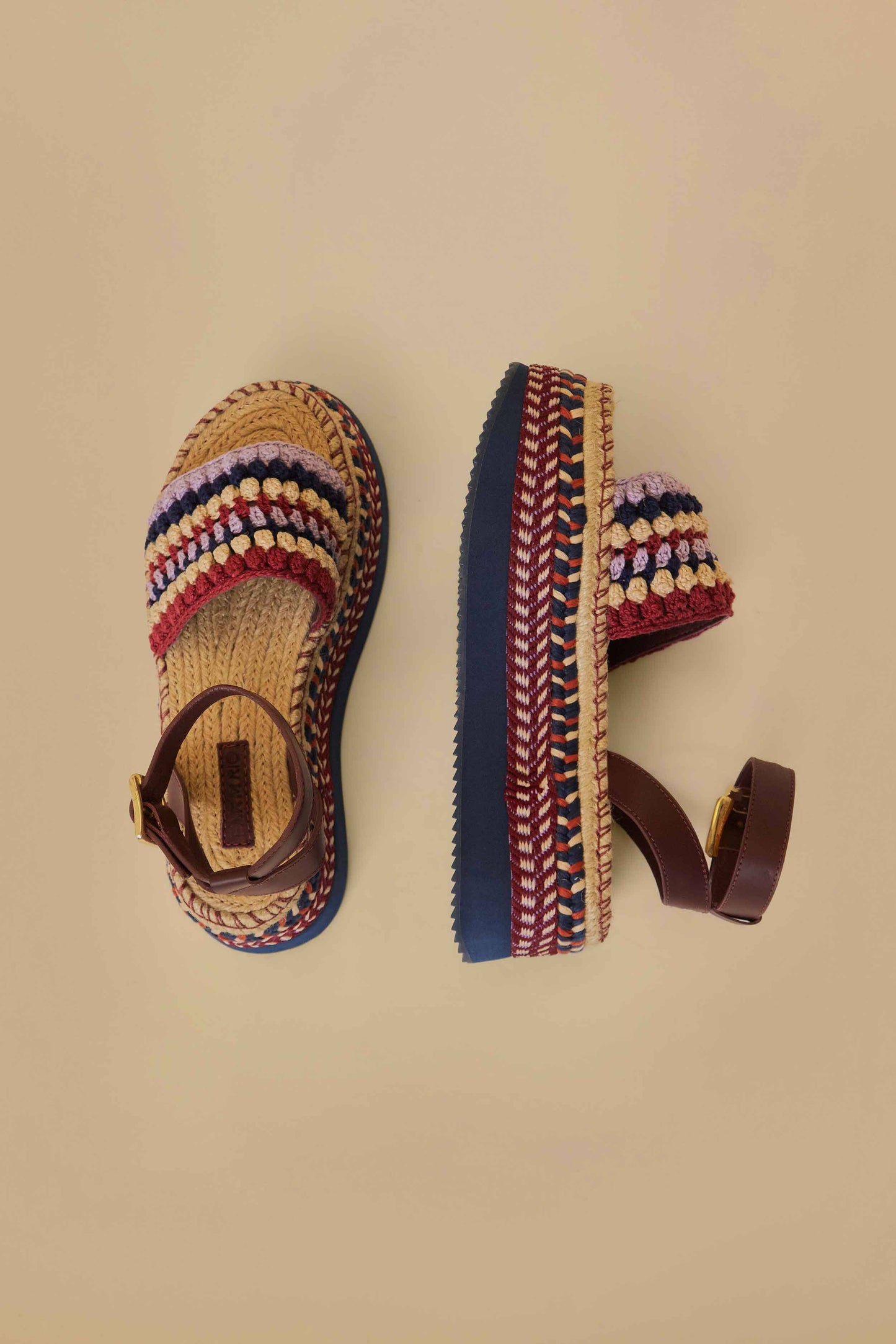 Marsala Crochet Espadrille Flatform