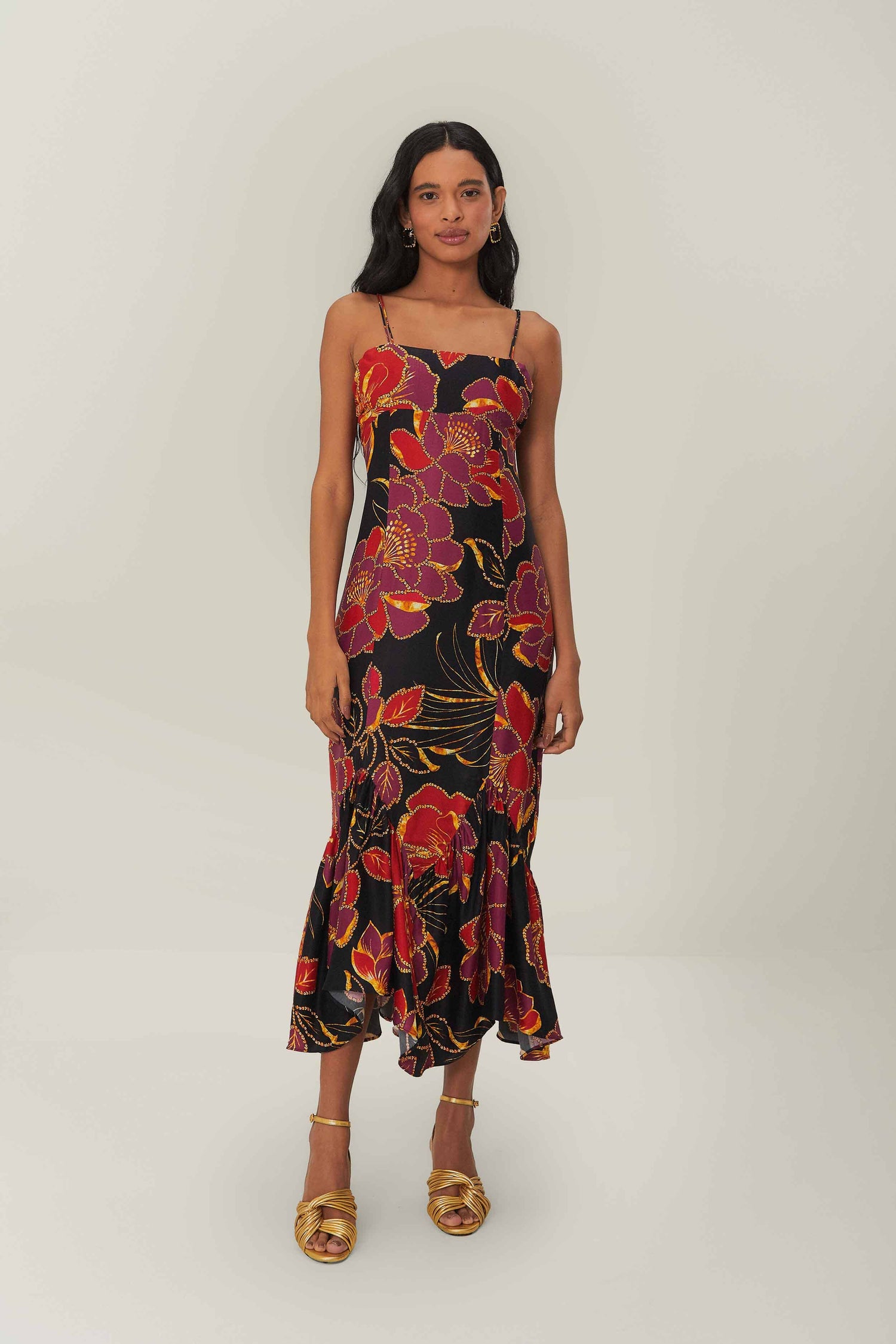 Black Shiny Chita LENZING ECOVERO Maxi Dress FARM Rio Black Shiny Chita LENZING ECOVERO Maxi Dress FARM Rio