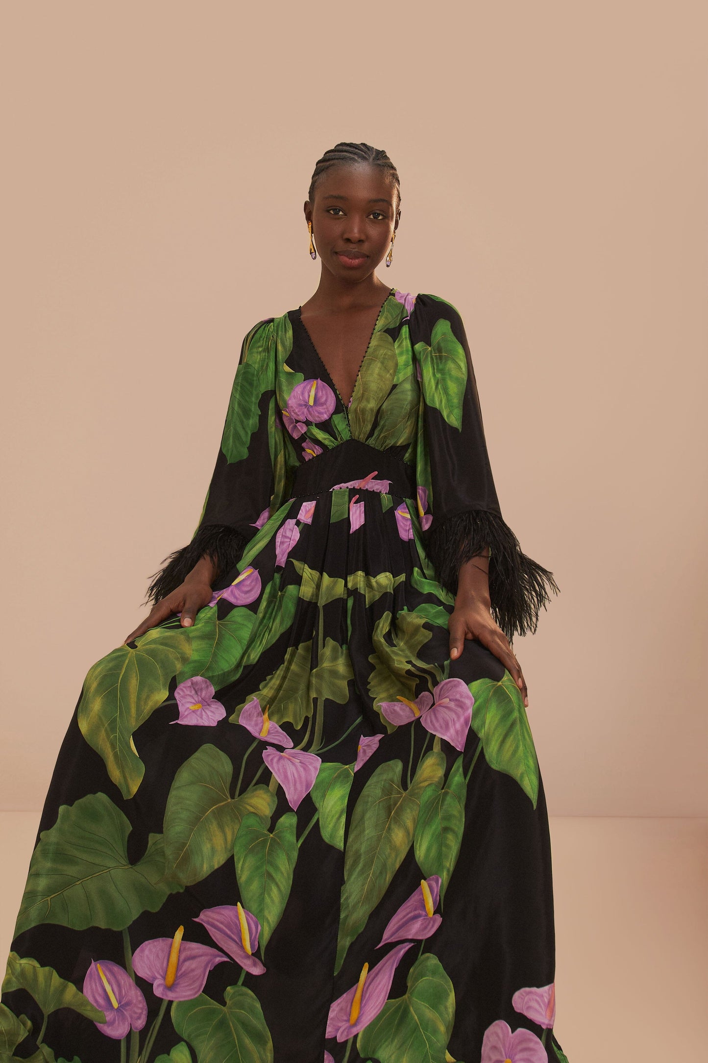 Black Anthurium Kaftan