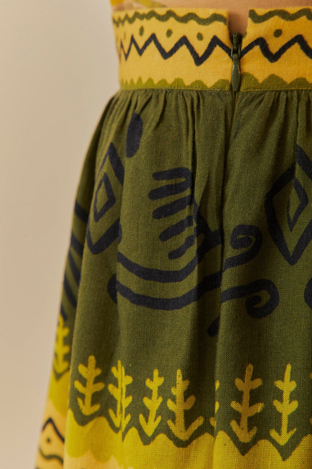 Green Creation Midi Skirt