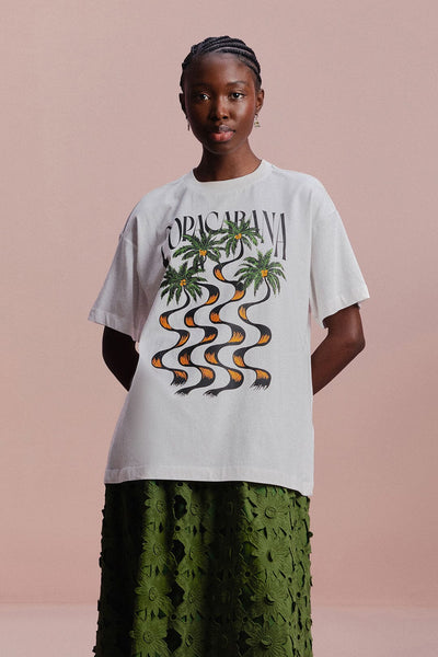 Off-White Copacabana Relaxed Organic Cotton T-Shirt – FARM Rio