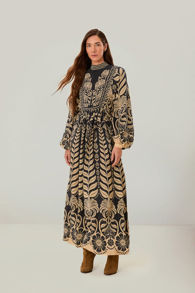 Navy Blue Ainika Tropical Splendor Maxi Dress FARM Rio Navy Blue Ainika Tropical Splendor Maxi Dress FARM Rio