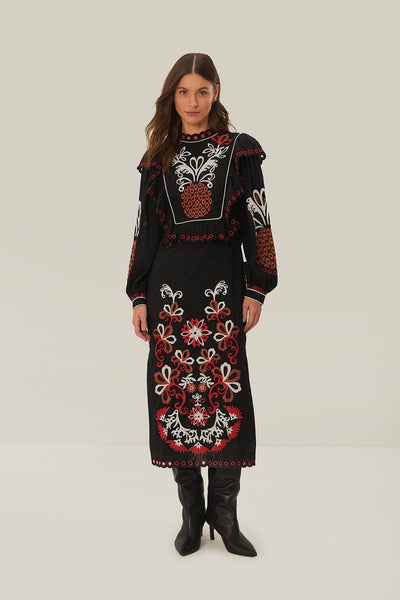 farm rio mini cashew dress Cashew Mandala Richilieu Long Sleeve Maxi Dress – FARM Rio