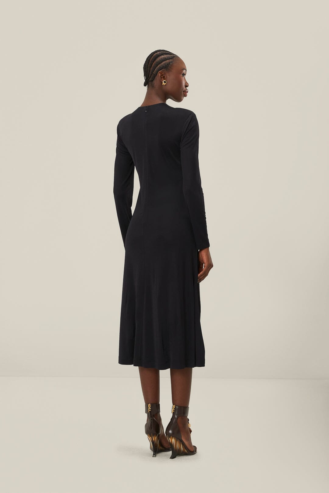 FARM Rio Black Twisted Cup Midi Dress, Black / S FARM Rio Black Twisted Cup Midi Dress, Black / S