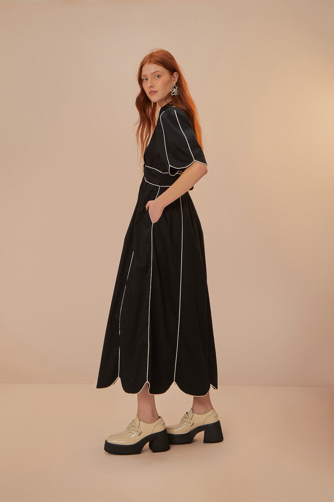 black and white short sleeve maxi dress SHEIN EZwear Black And White Striped Round Neck Short Sleeve Fitted Long Dress, Fall/Winter