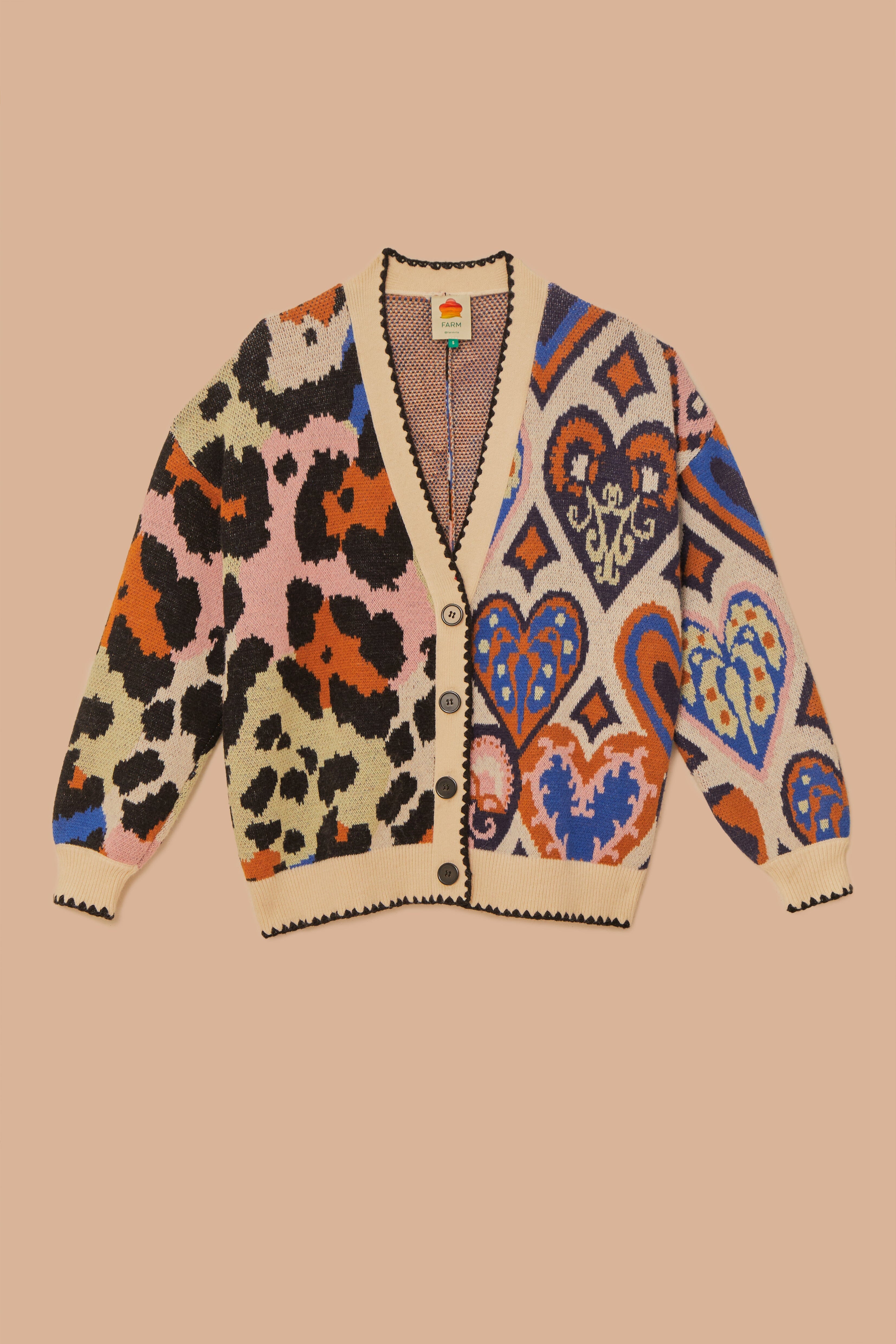 Mixed Ikat Hearts Knit Cardigan – FARM Rio