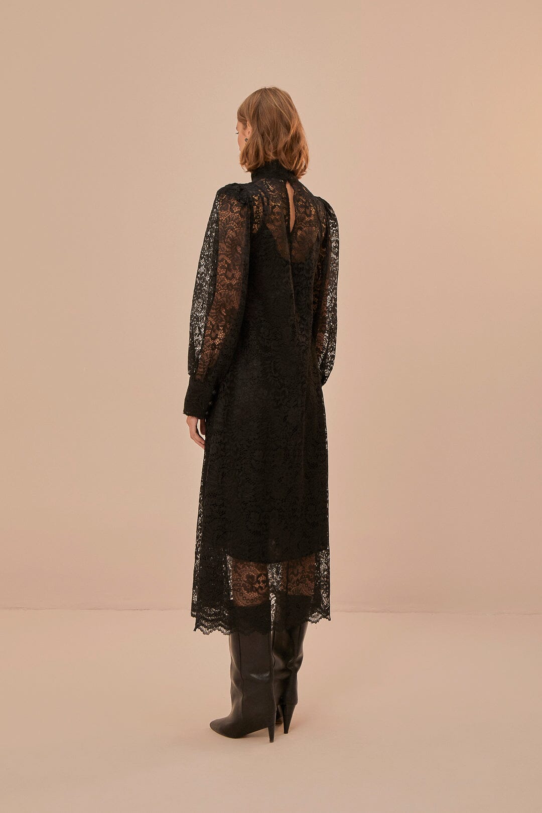 Lace Black Midi Dress