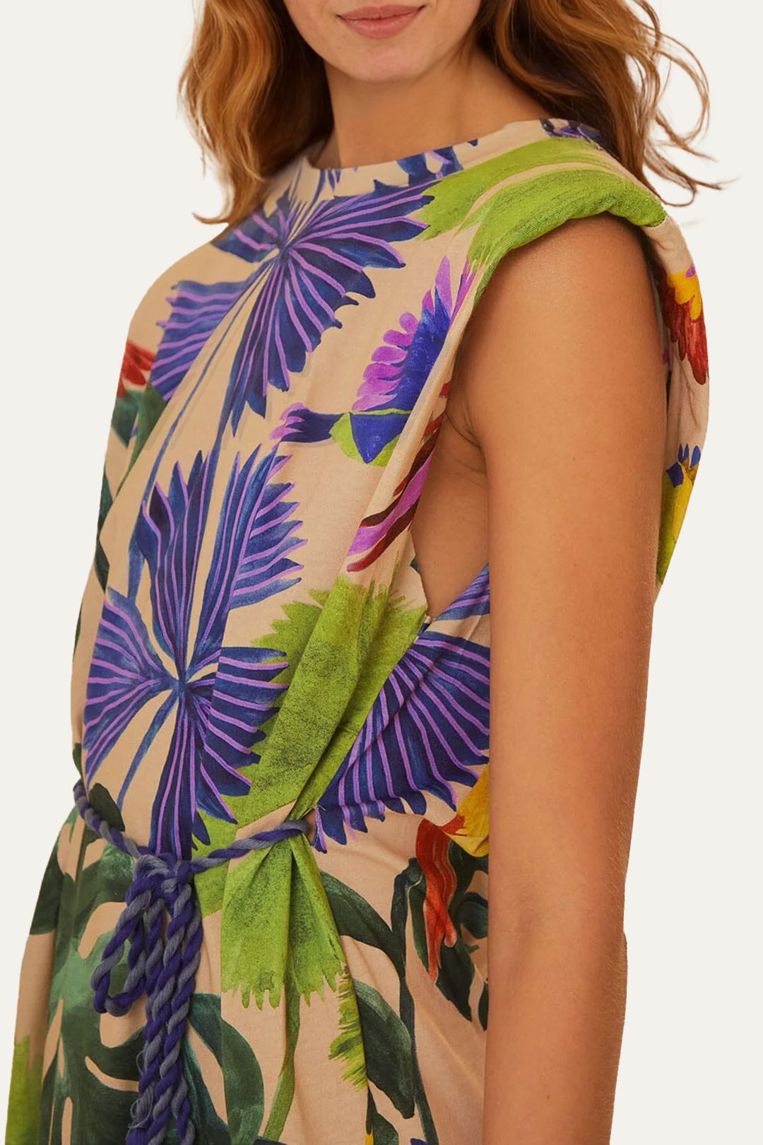 Sand Macaw Jungle Organic Cotton T-Shirt Dress