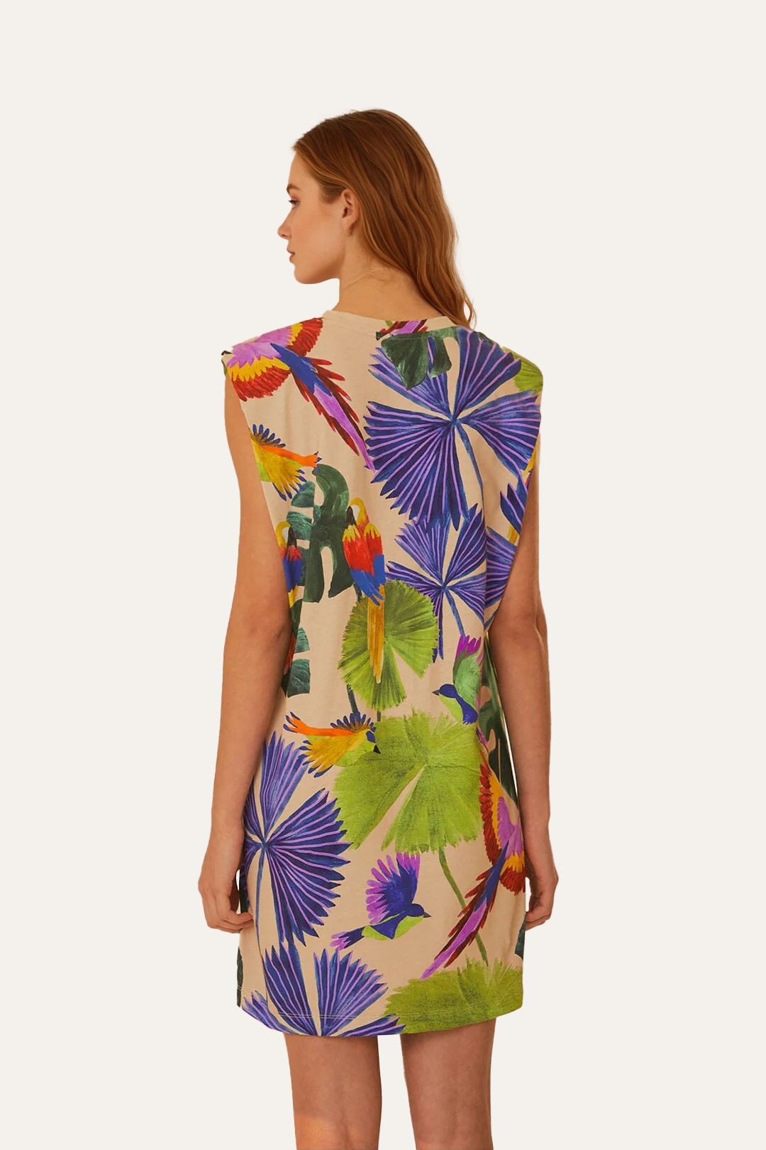 Sand Macaw Jungle Organic Cotton T-Shirt Dress