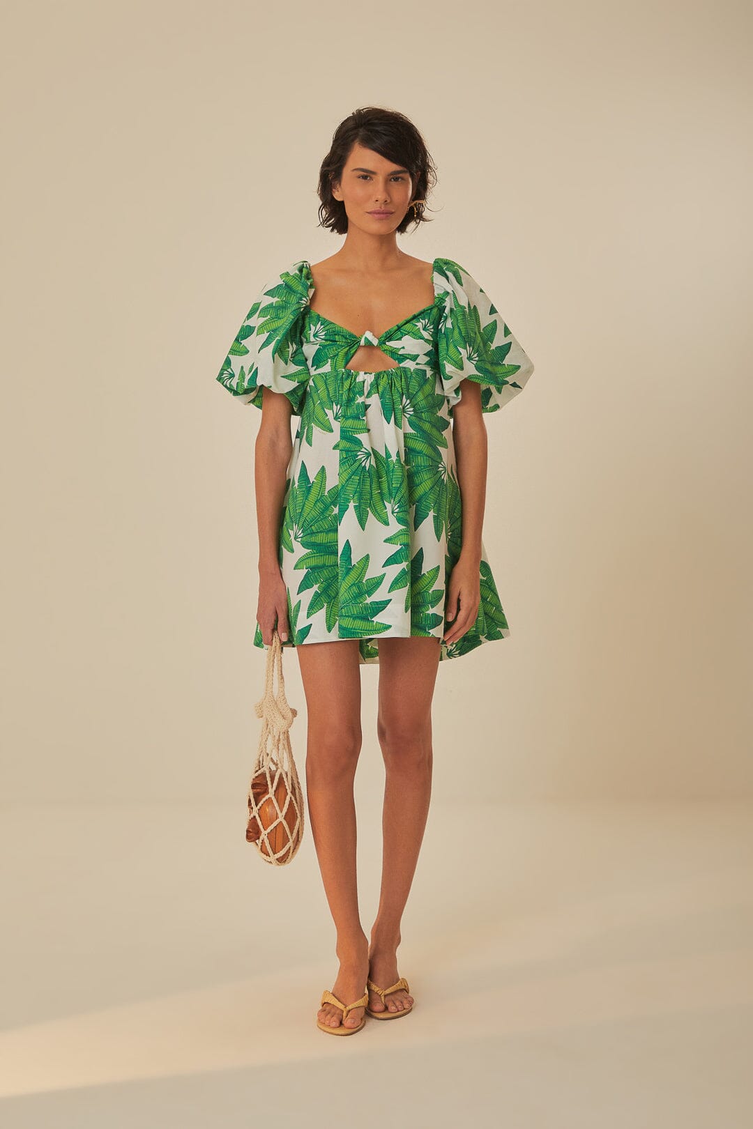 PALMS FAN OFF WHITE MINI DRESS