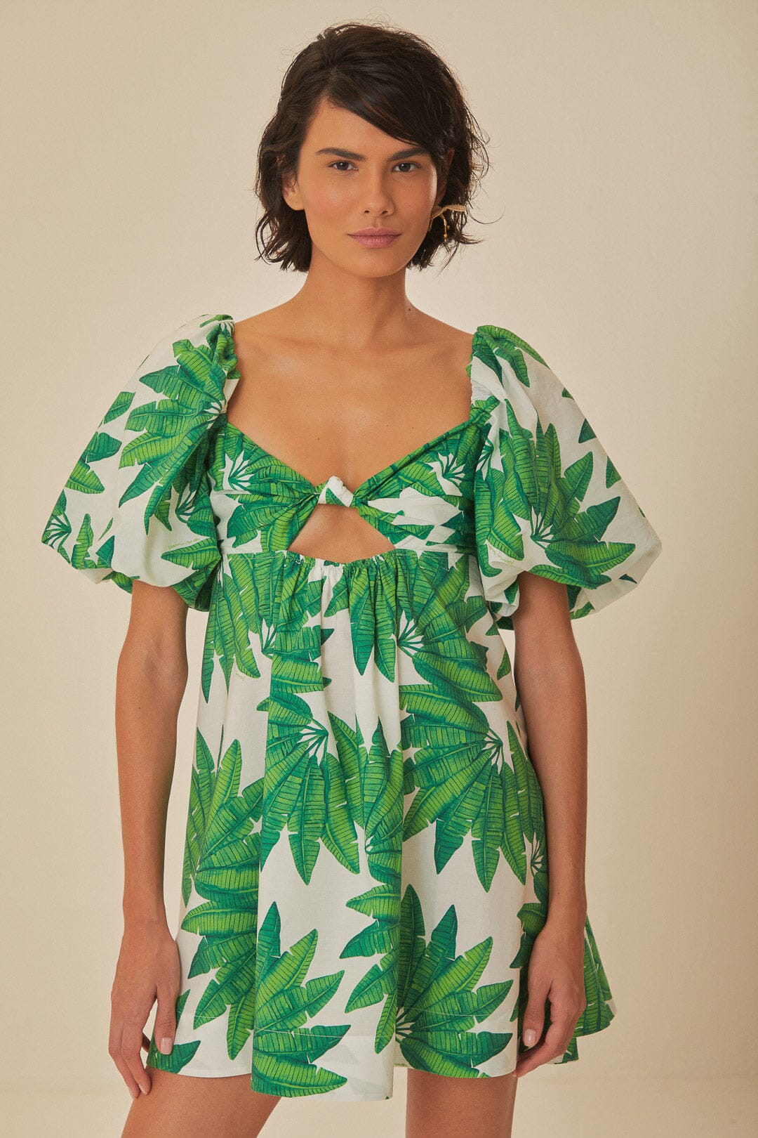 PALMS FAN OFF WHITE MINI DRESS