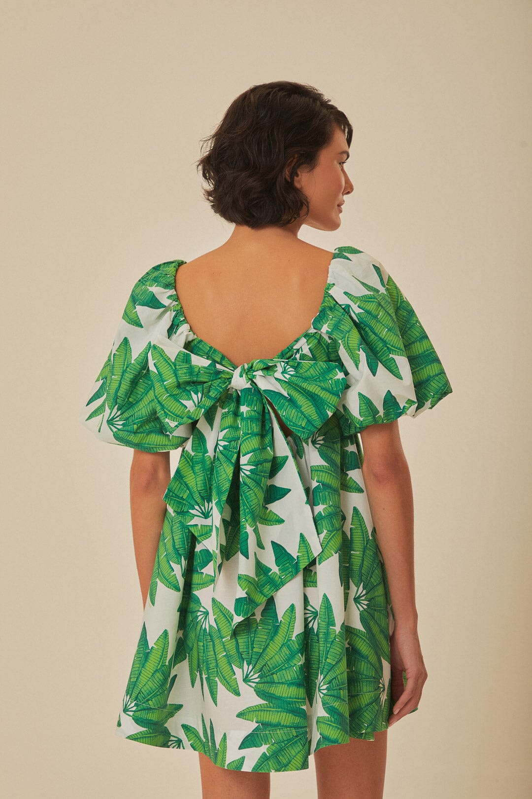 PALMS FAN OFF WHITE MINI DRESS