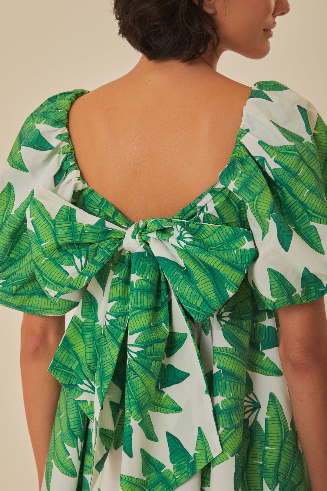 PALMS FAN OFF WHITE MINI DRESS