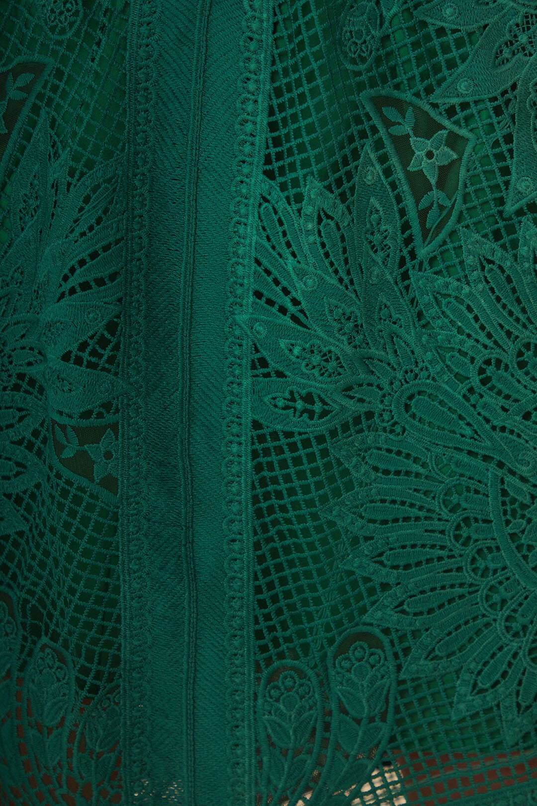 Green Toucan Guipure Midi Skirt