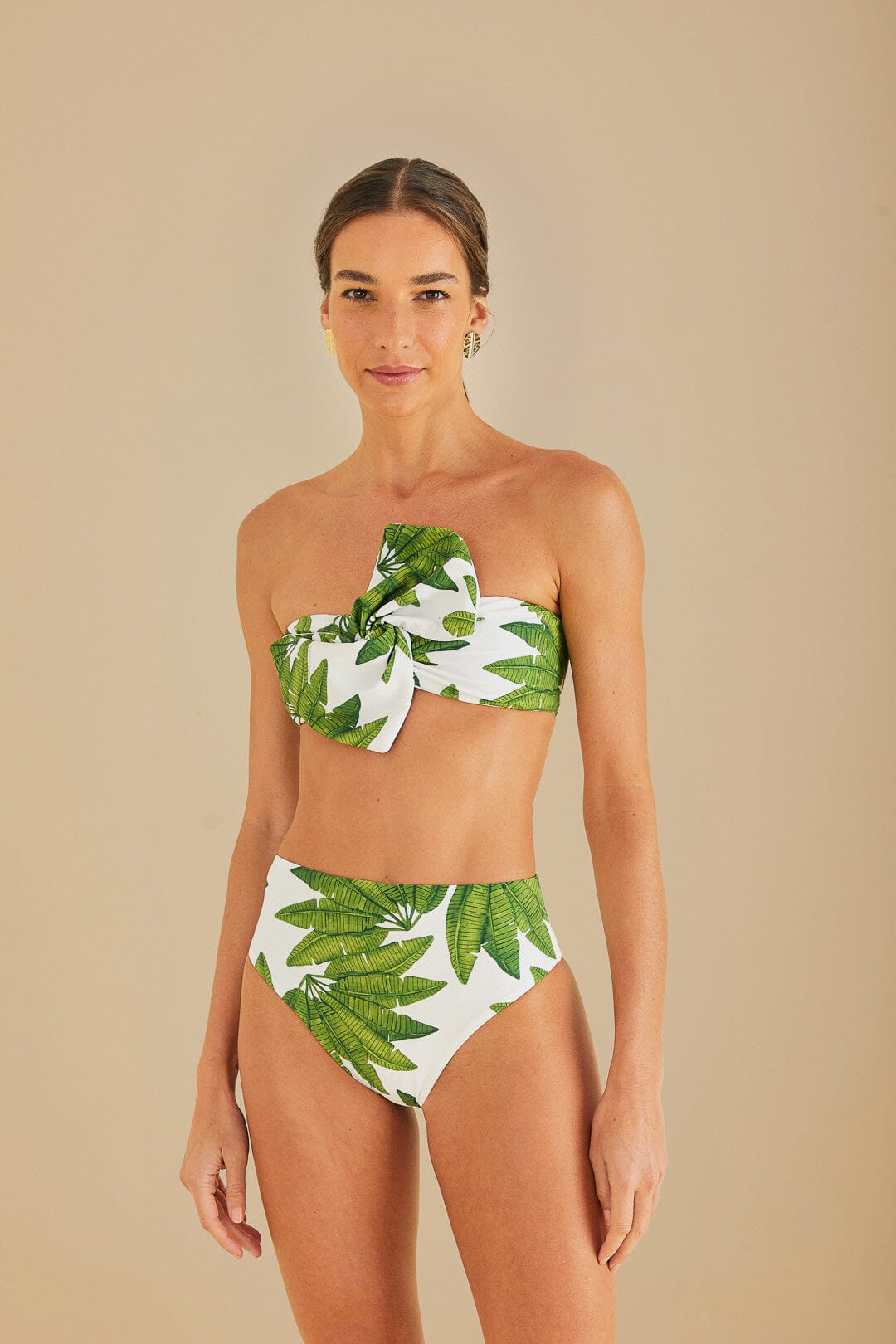 Off-White Palm Fan Bandeau Bikini Top
