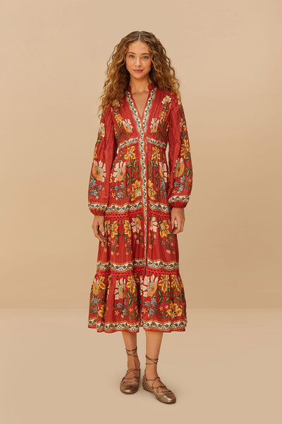 chinese dress ladies FARM Rio US Miranda Buckles Maxi Dress in Dark Green main image 0