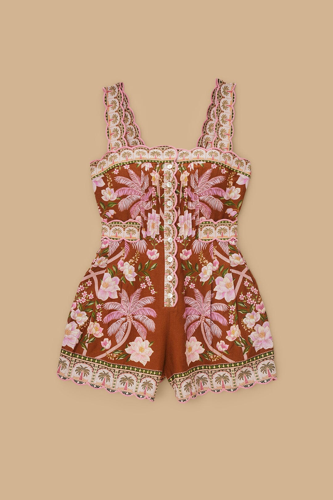 Brown Palm Dream LENZING™ ECOVERO™ Euroflax™ Romper