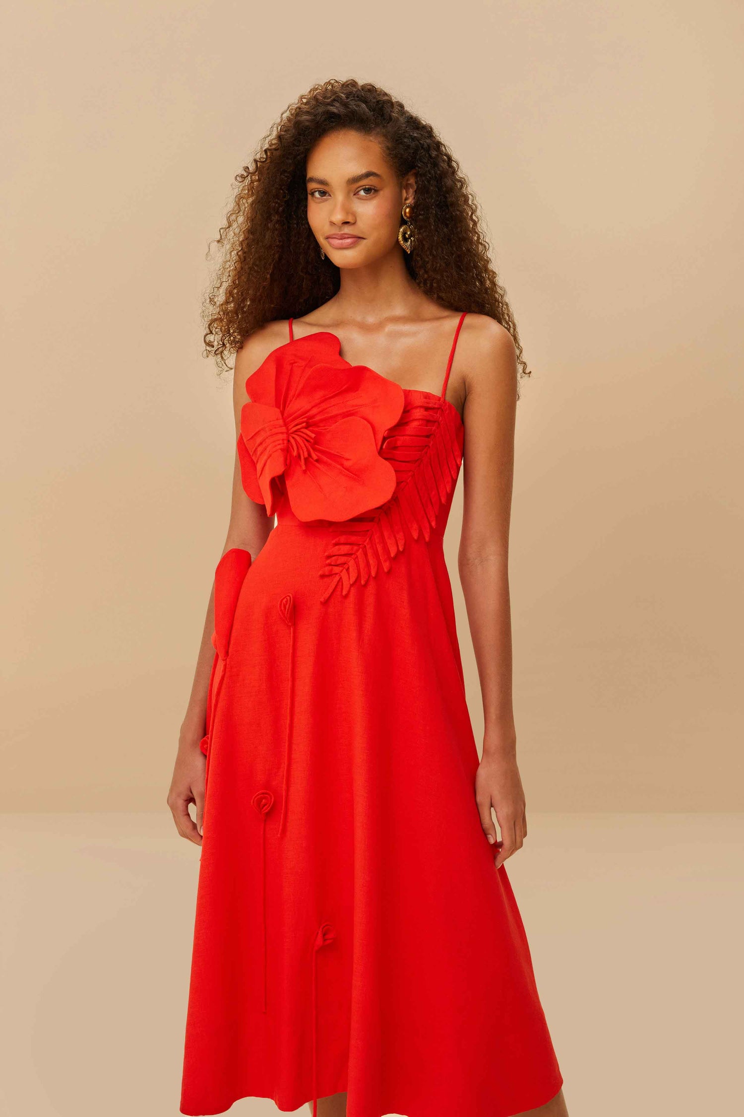 red dress midi dress Falling For You Midi Dress