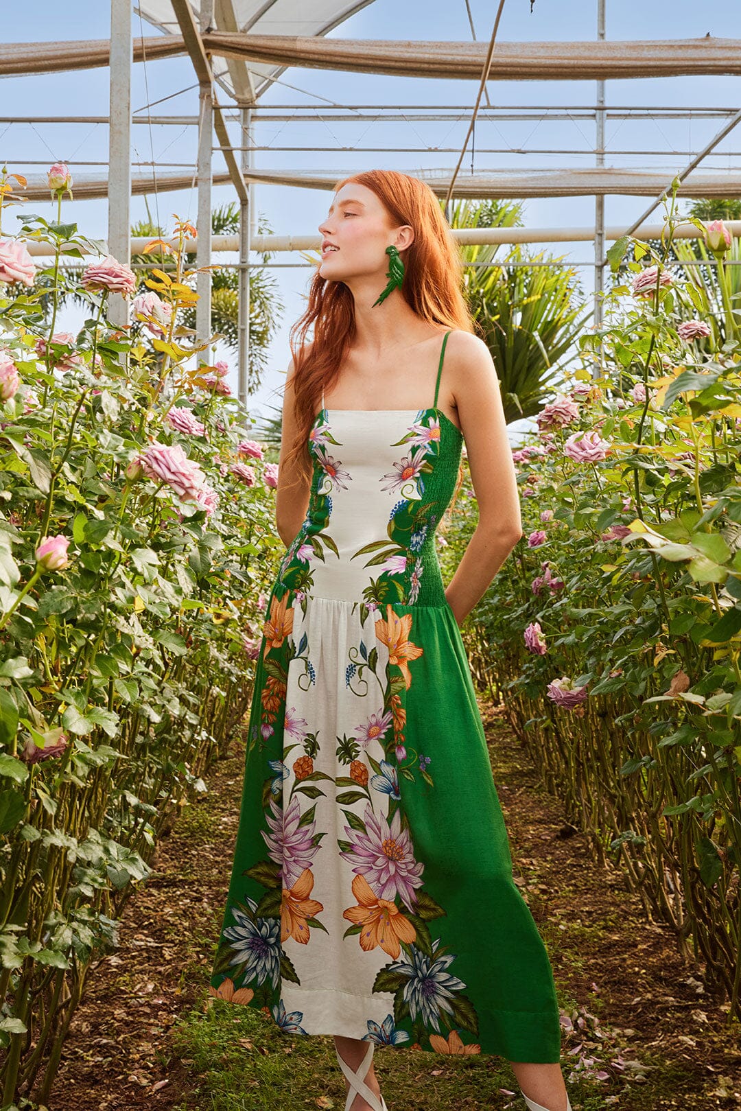 Off-White Sweet Bloom Dreamscape LENZING™ ECOVERO™ Euroflax™ Midi Dress