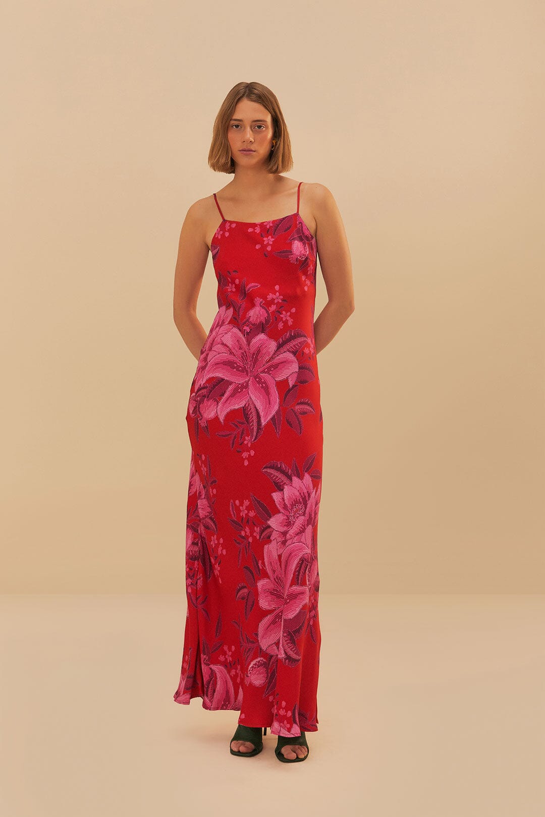 Red Summer Fruit Lenzing™ Ecovero™ Viscose Maxi Dress