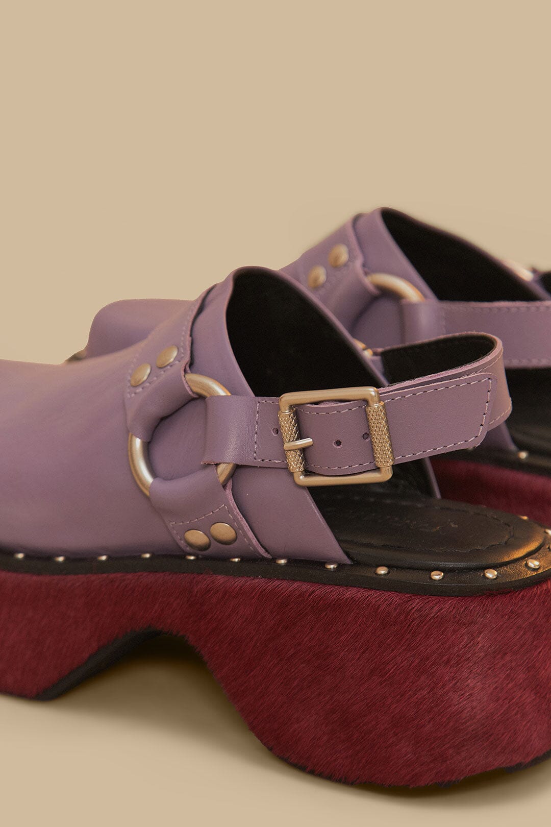 Grape Harness Slingback Clog