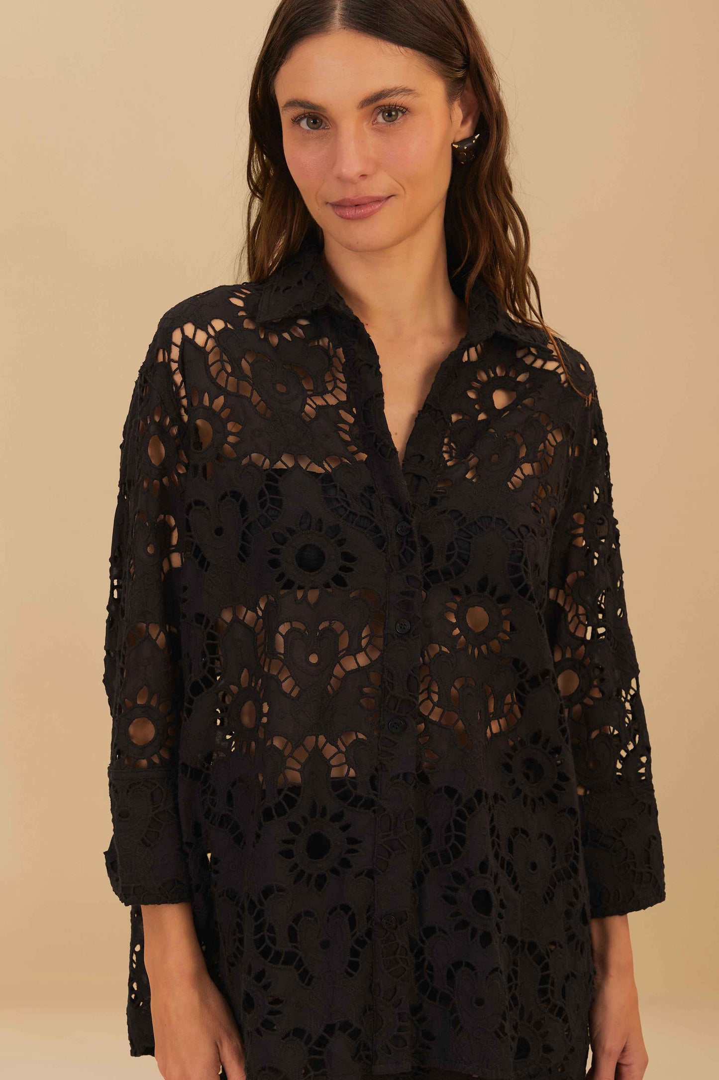 Black Sun Eyelet Shirt