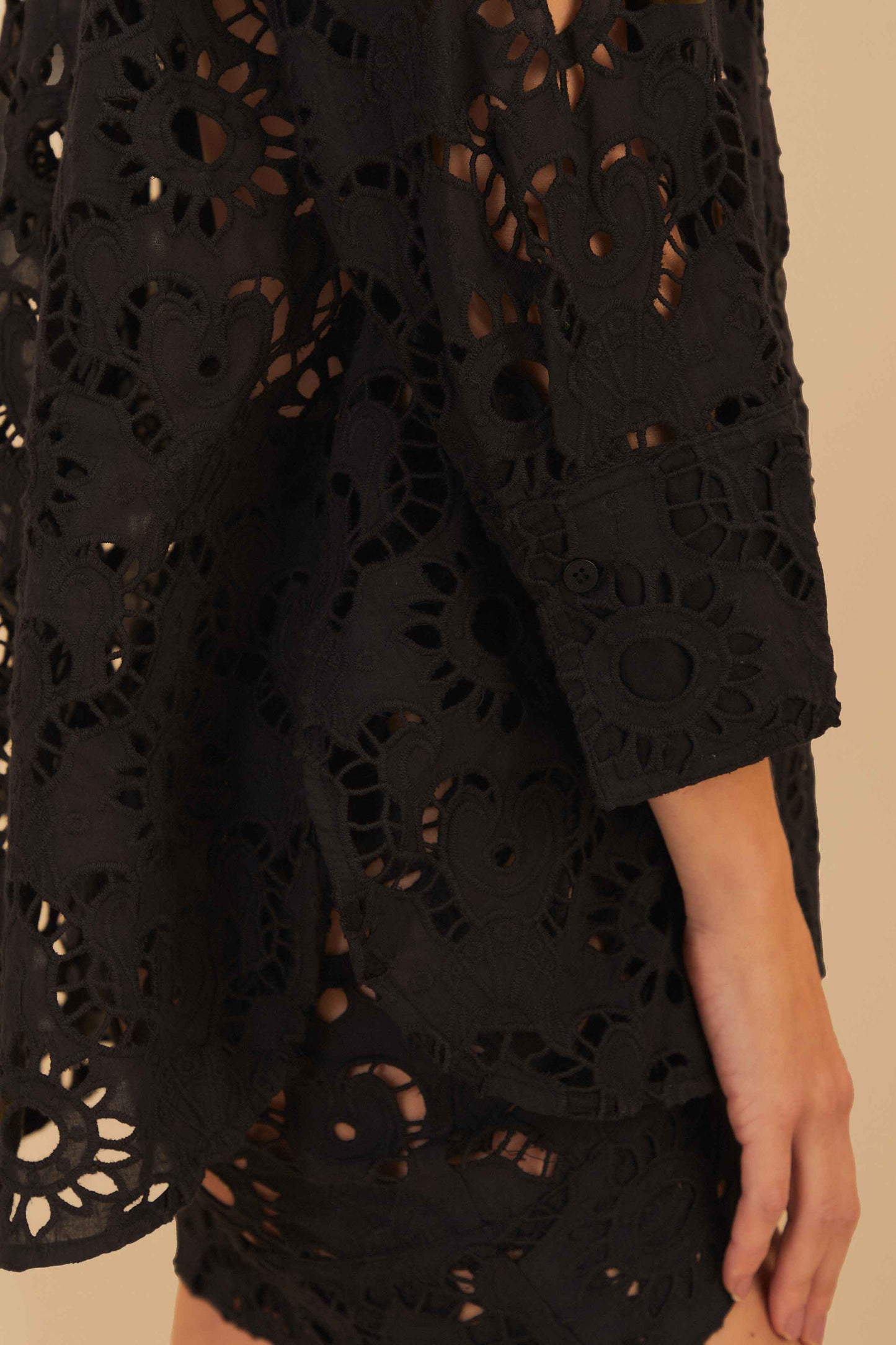 Black Sun Eyelet Shirt