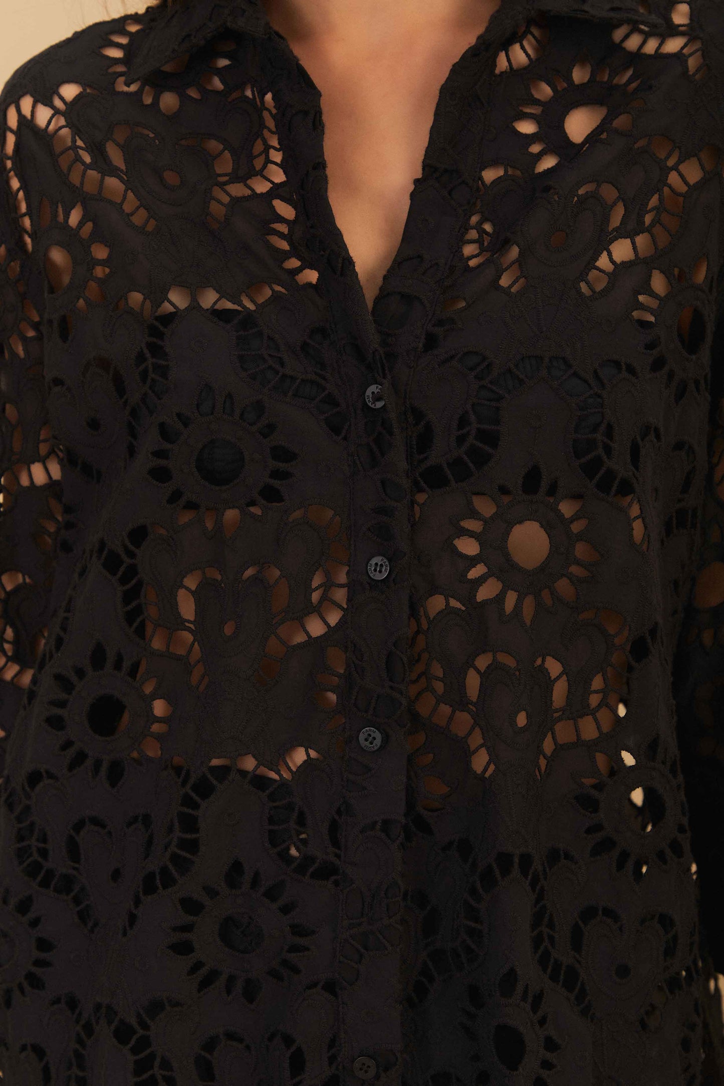 Black Sun Eyelet Shirt