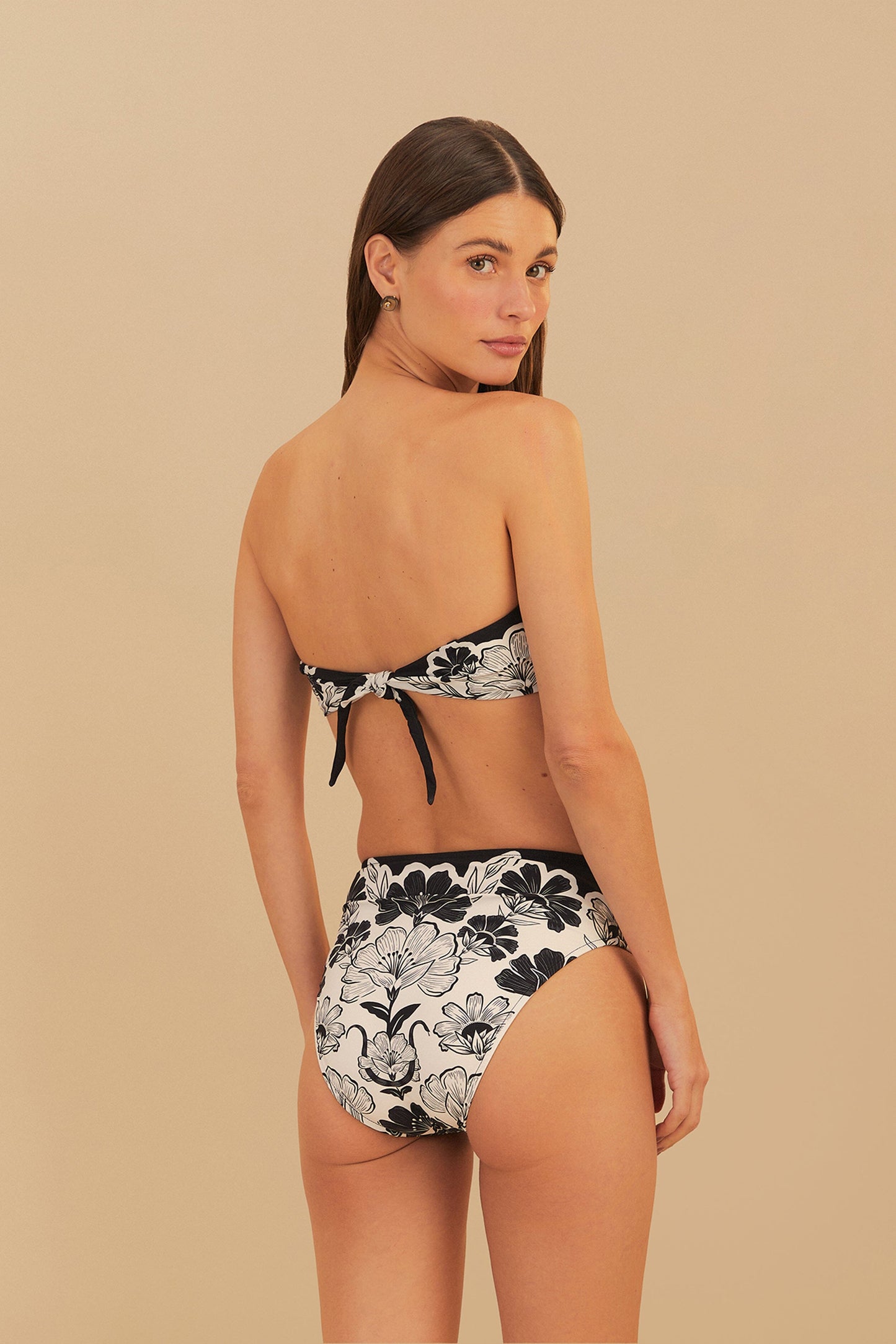 Black Flower Leopards High Waist Bikini Bottom