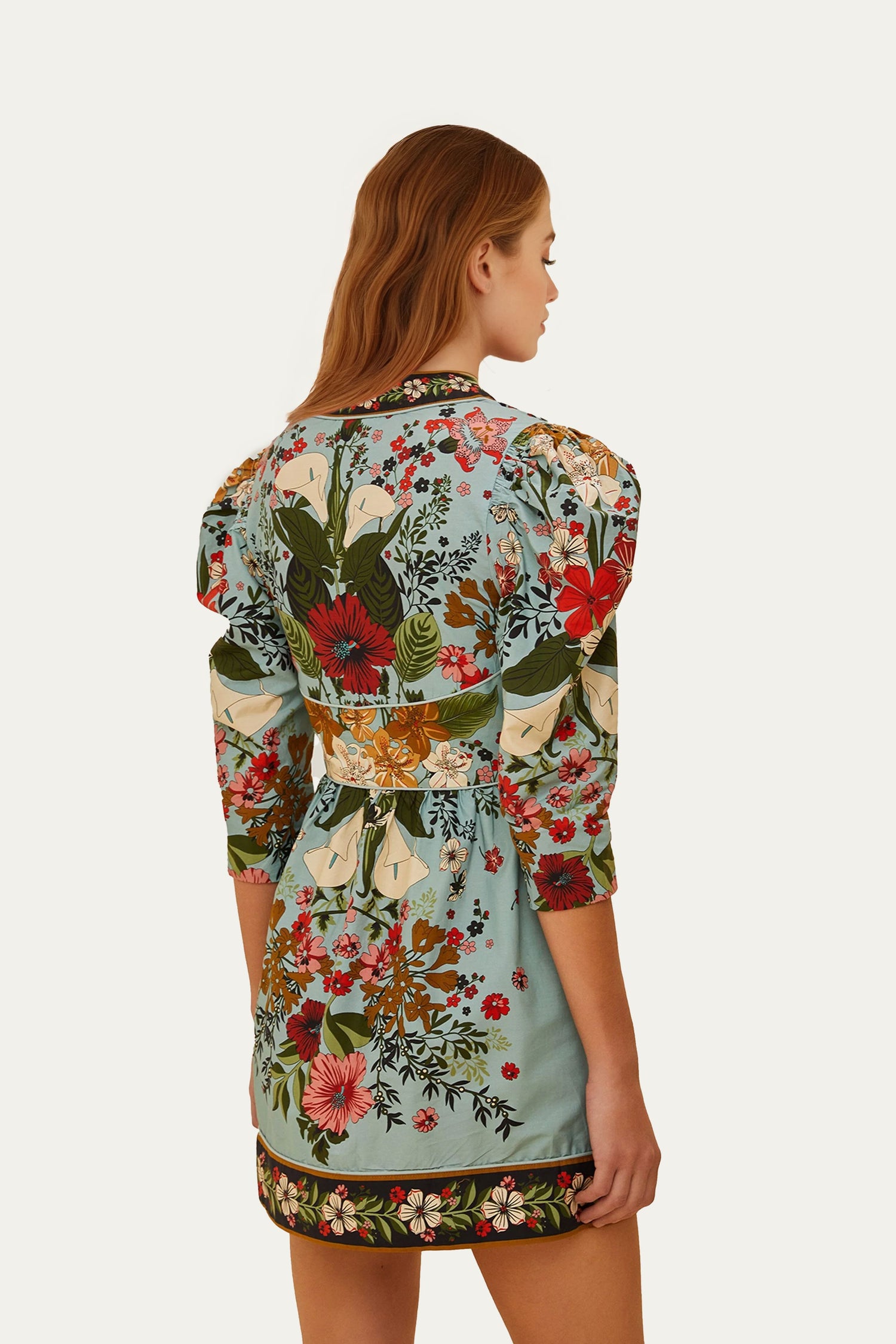 Blue Beauty Bouquet Mini Dress