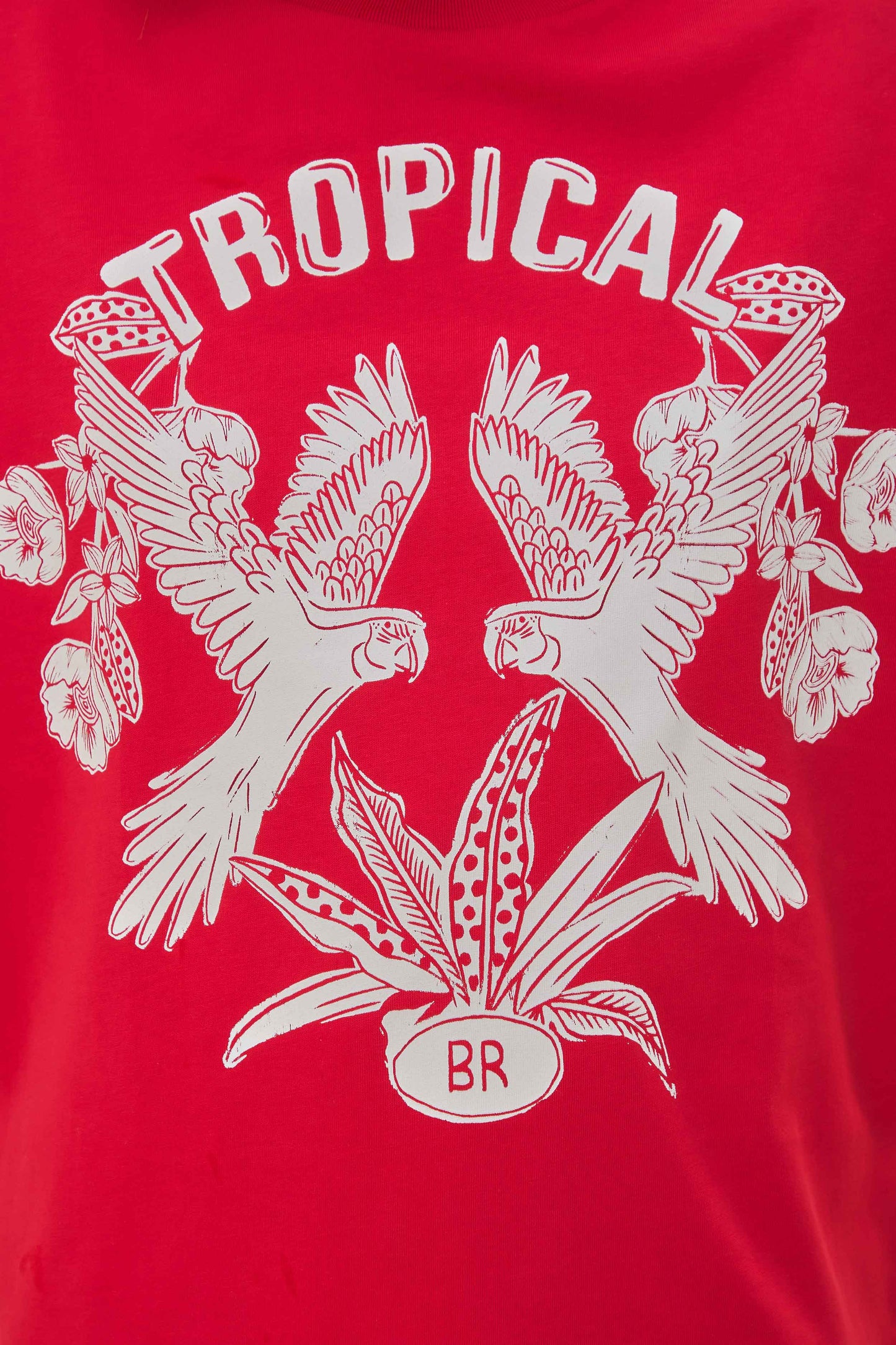 Red Tropical Organic Cotton T-Shirt