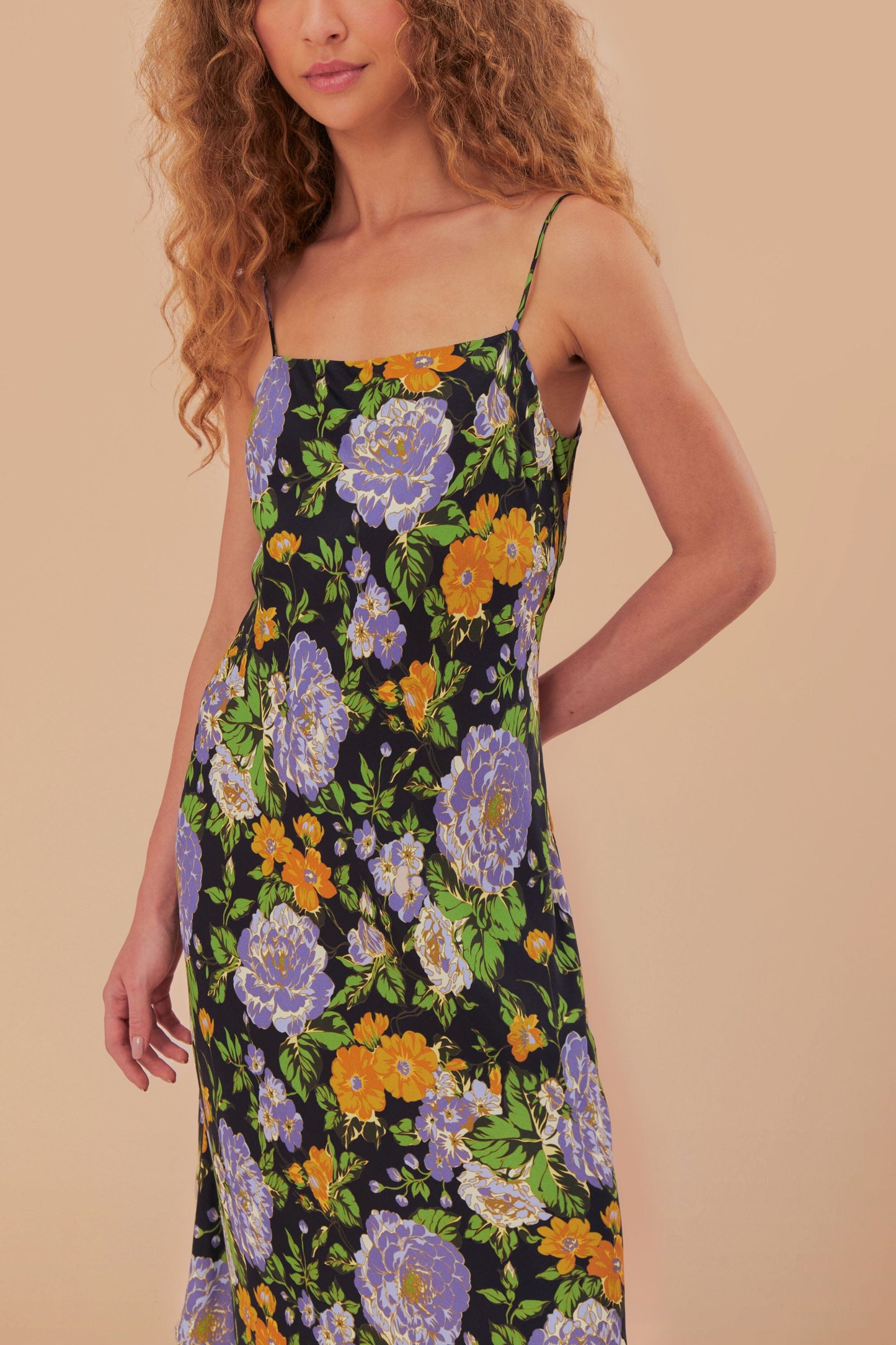 Capri Floral Black Sleveless Mini Dress