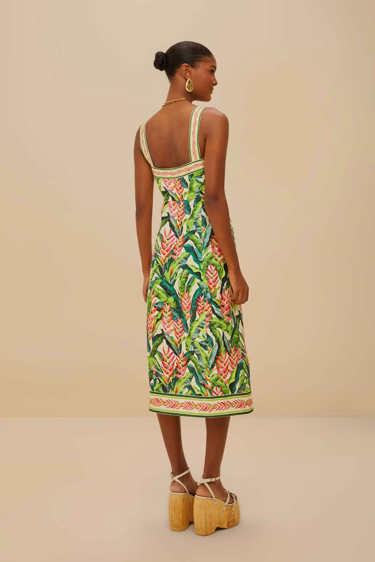 Heli Leaves Pearl Midi Dress
