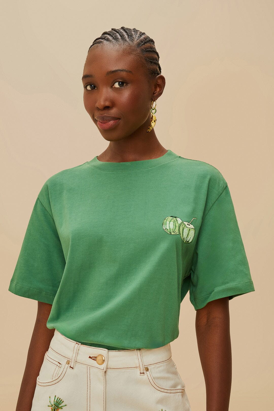 Green Tropical Coconut Organic Cotton Relaxed T-Shirt