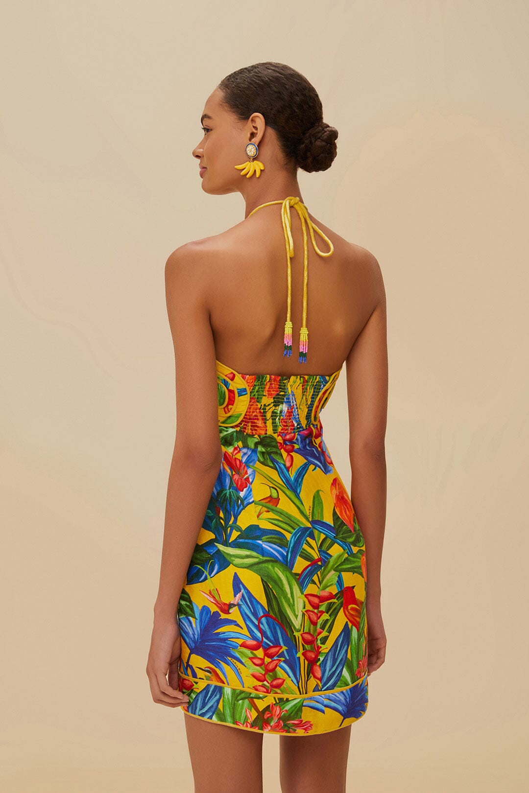 Bright Nature Yellow Mini Dress Sleeveless