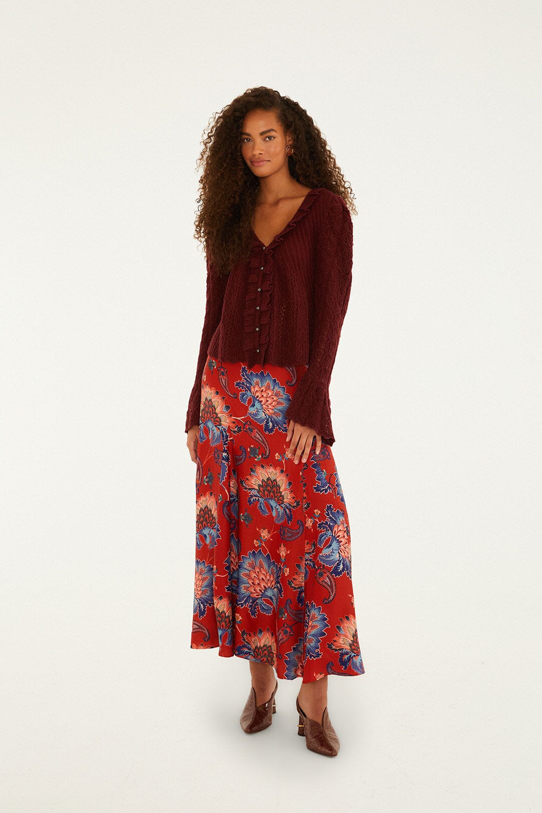 Red Luang LENZING™ Maxi Skirt