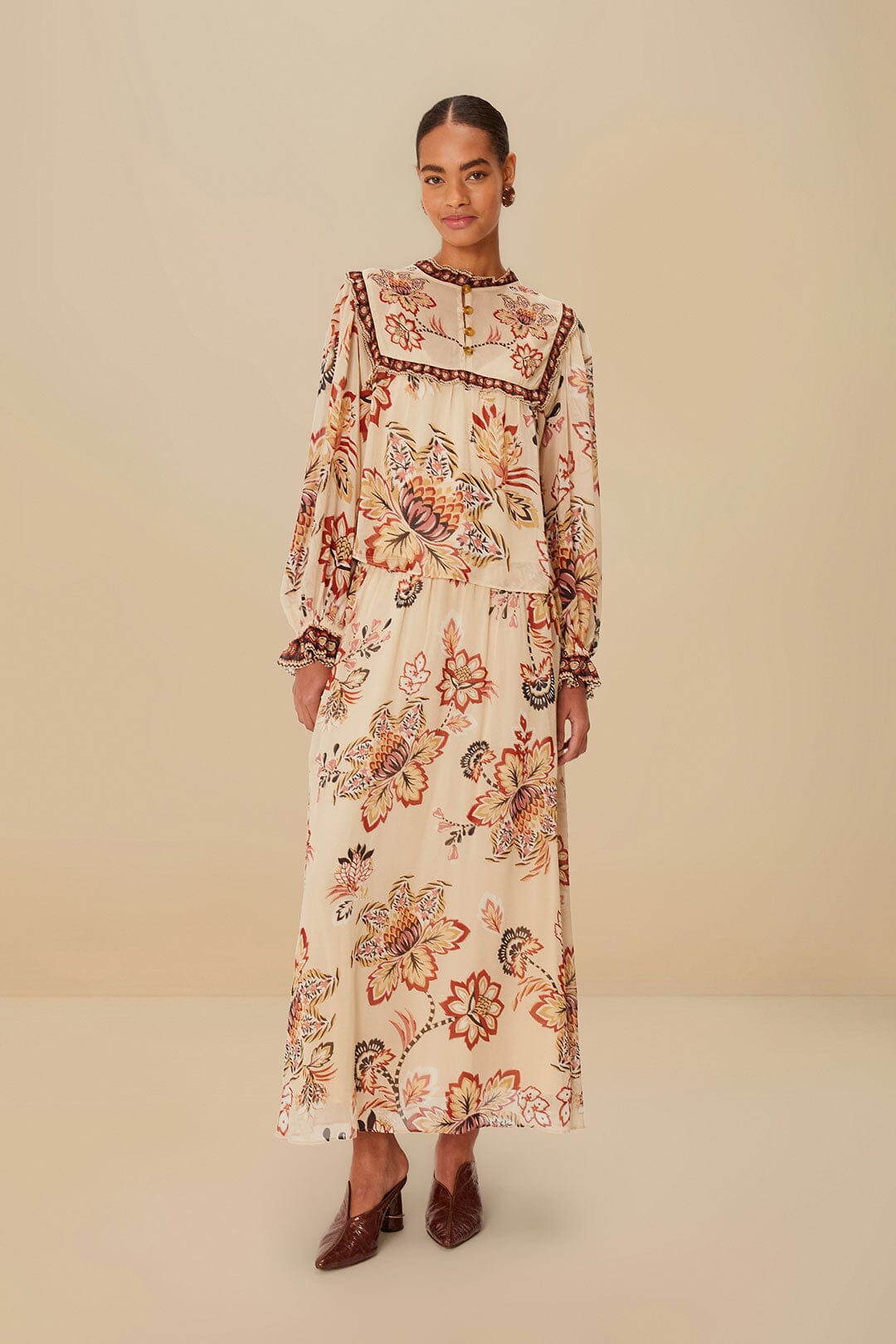 Sand Aura Floral Blouse