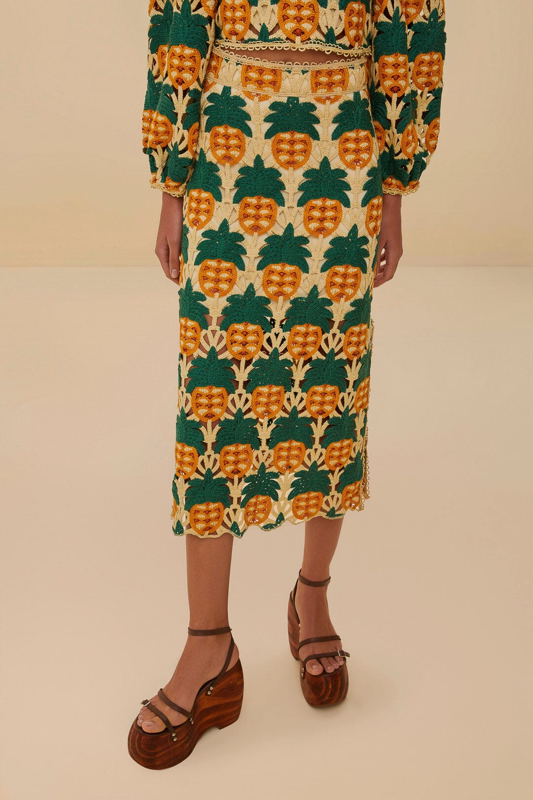 Sand Pineapple Crochet Skirt