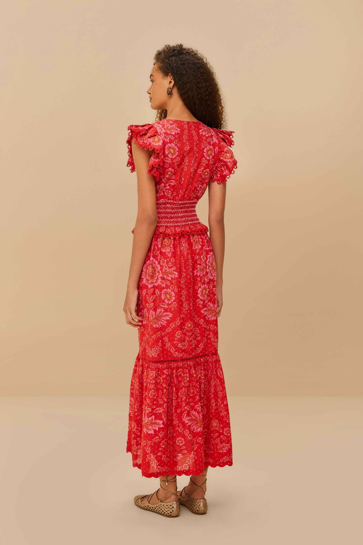 Red Olivia Lace Maxi Dress